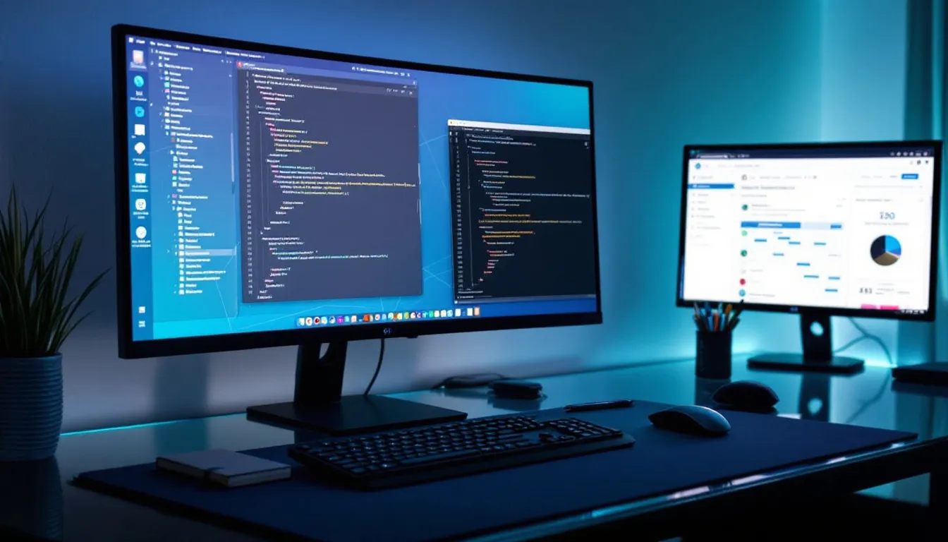 colorful phone screen thumbnails in hand